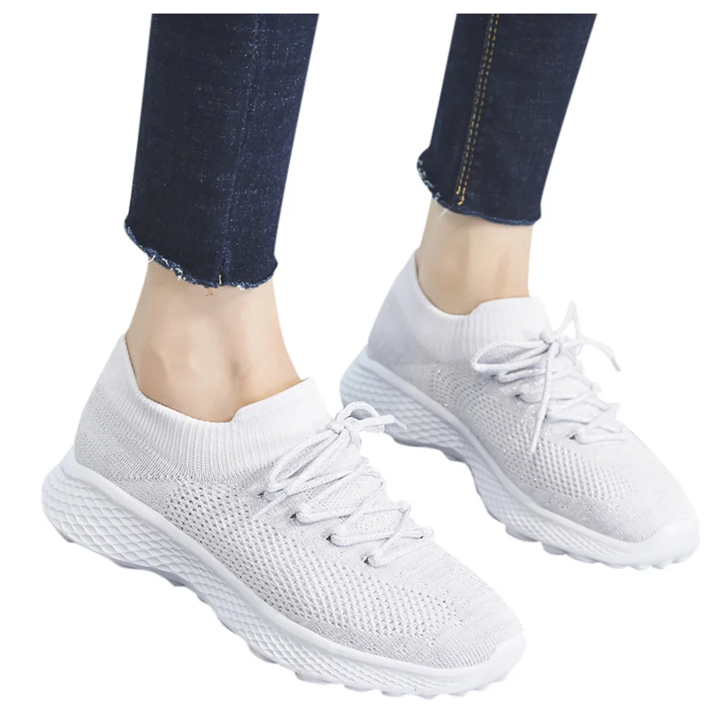 Женская износостойкая прогулочная обувь носки кроссовки сетчатые слипоны без