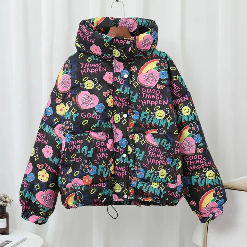 Куртка-парка женская короткая на утином пуху с капюшоном зимняя 2021 | Женская