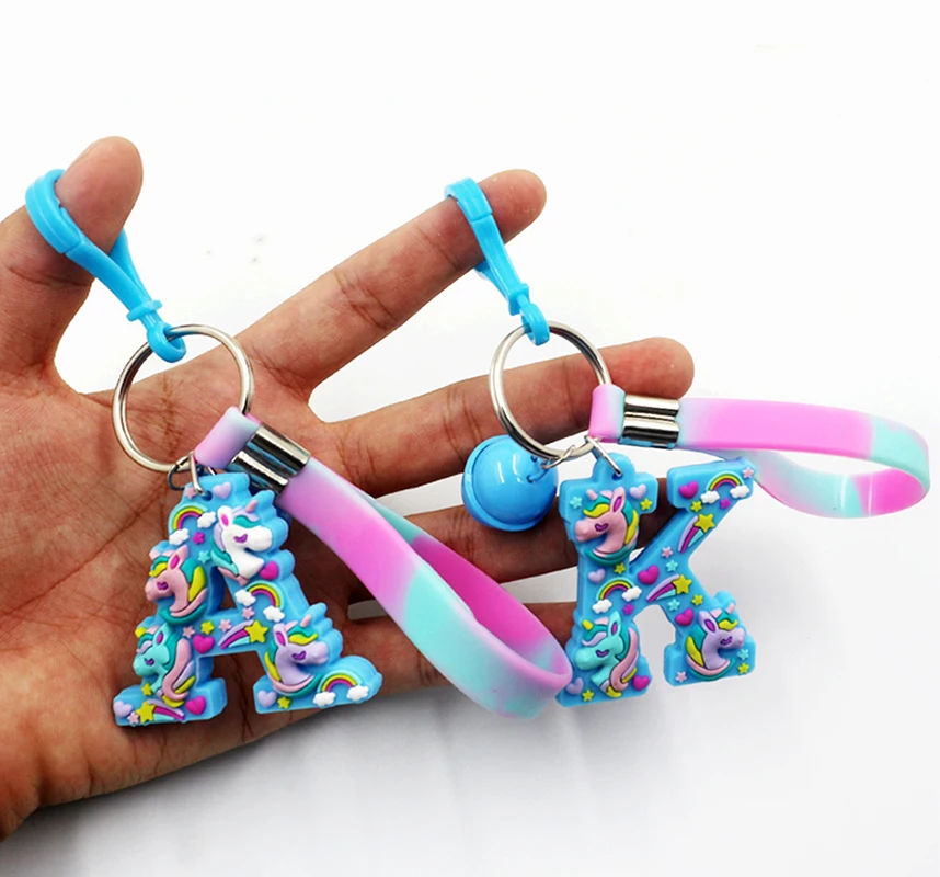 Брелок для ключей с 3D единорогом подвесной брелок надписью и колокольчиком
