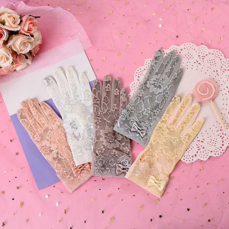 

Summer Anti Sun UV Sunscreen Gloves High Quality Breathable Female Lace Glove ​Car Driving Full Finger Gloves