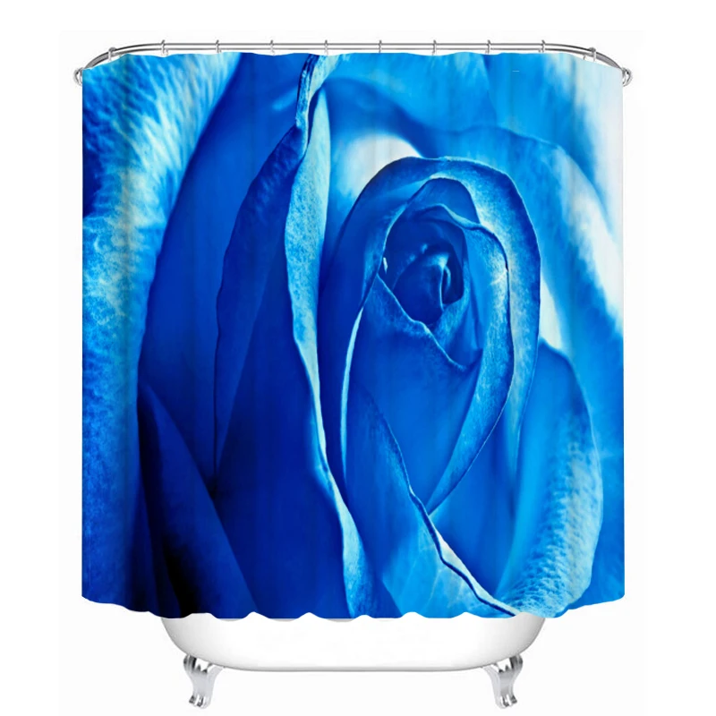 Красная роза Ванная комната наборы штор Красивые Красочные Цветы Тканевая