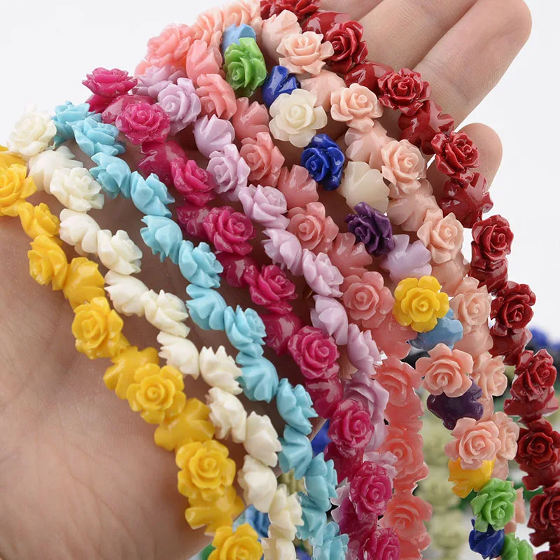 

1 Strand 6 8 10 12 15mm Camelia Flower Beads Artificial Coral Beads For Jewelry Making DIY Bracelet Neckalce Accessoires