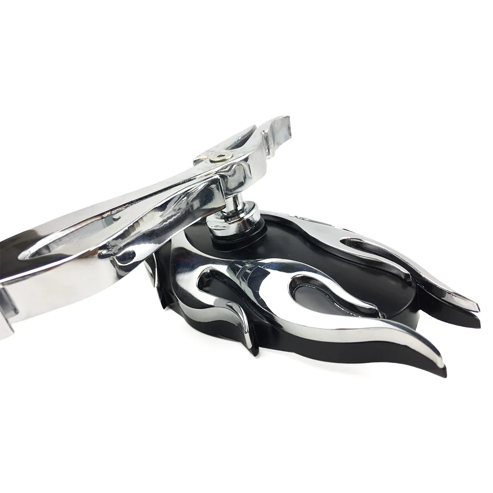 2pcs Chrome Aluminum Rearview Motorcycle Flame Oval Custom Side Mirror 8mm 10mm Scooter For Chopper Honda Yamaha | Автомобили и