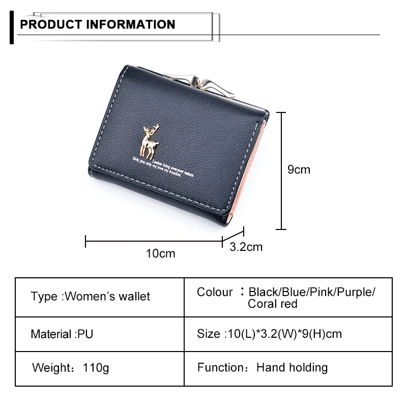 

Small Women Wallet Animal Short Women's Wallet Card Holder Girls Mini Wallet Woman Fashion Lady Coin Purse for Female Clutch Bag