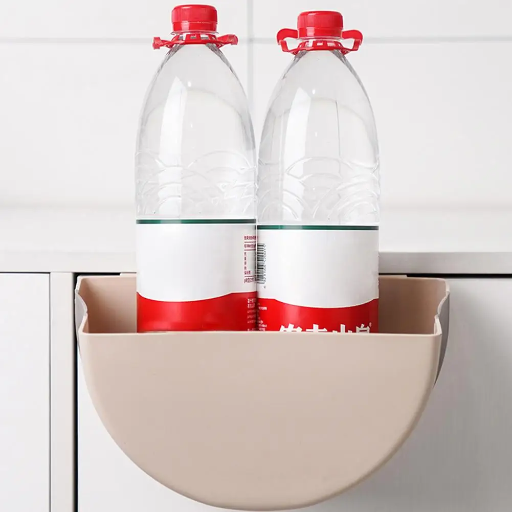 Semi-circular Folding Trash Bin Kitchen Hanging Can Mini Large Capacity Wall Lazy Storage Box | Дом и сад