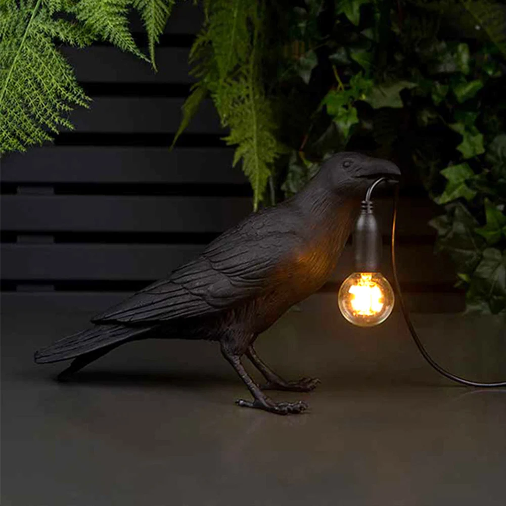 

Animal Bird Table Lamp Aisle Bedside Lamp Lucky Bird Bedroom Decor Nordic Led Table Lamp Resin Crow Desk Lamp Wall Light