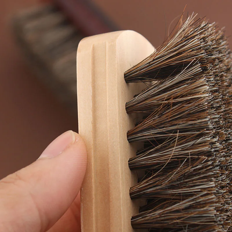 Кожаная искусственная Полировочная щетка портативная для обуви деревянная