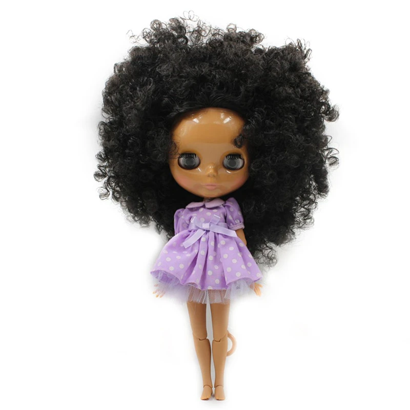 Ледяная кукла DBS Blyth афро волосы черные темная кожа совместное тело 1/6 bjd 30 см
