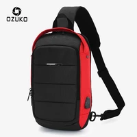 ozuko casual mens chest pack waterproof crossbody bags male usb charging shoulder bag large capacity oxford messenger bag 2019