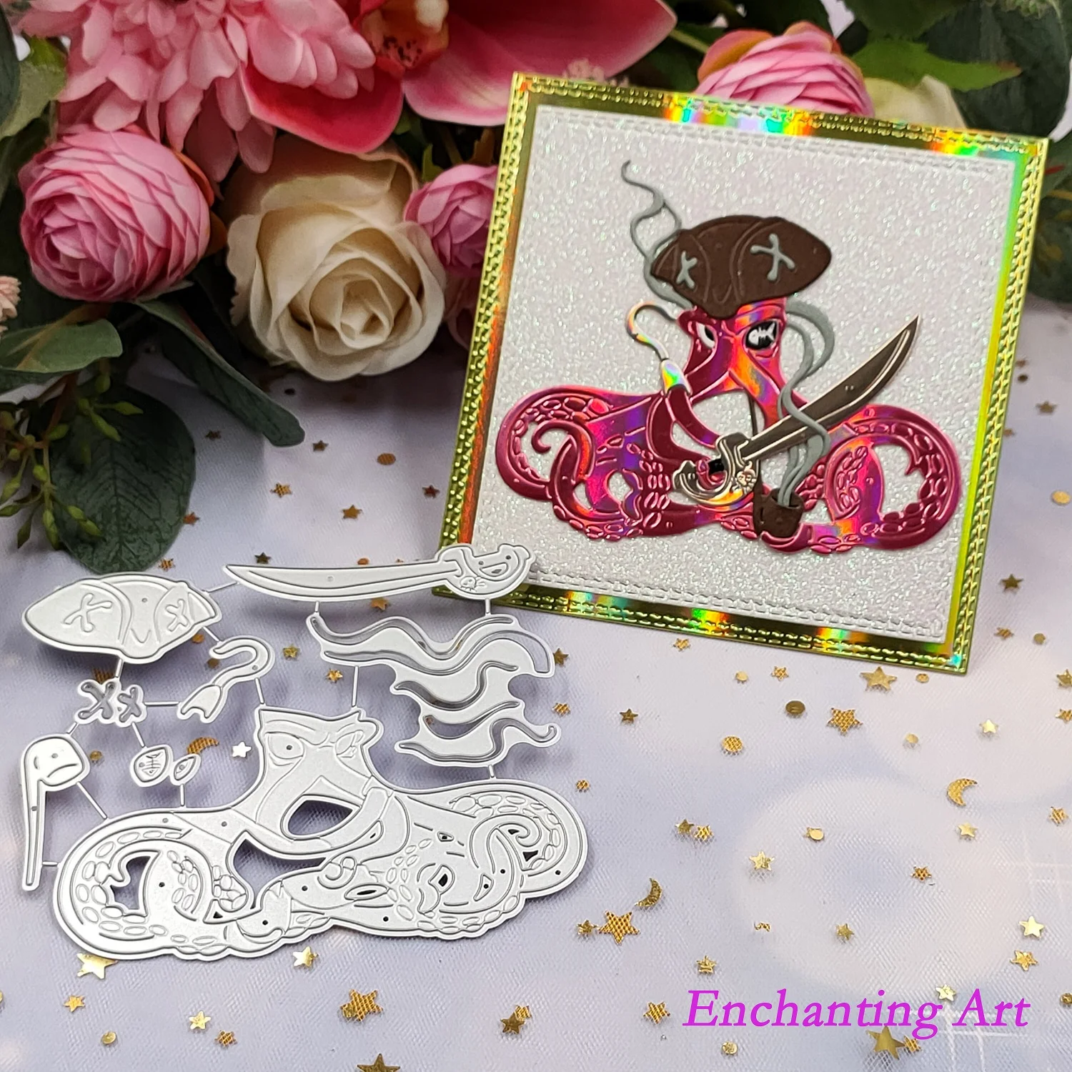 

2021 New Metal Cutting Dies Octopus Pirates Stencils for DIY Scrapbooking/Photo Album Decorative Embossing DIY Paper Cards