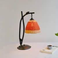 american rural hand made rattan lamp homestay inn bar antique bedroom restaurant rattan lamp iron lamp