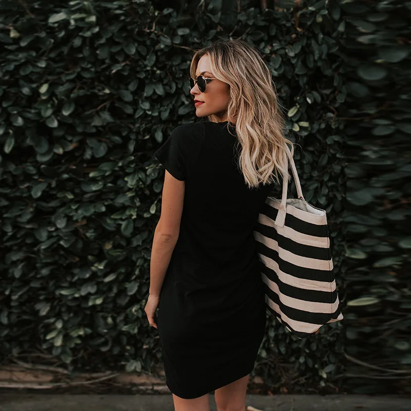 Black Sexy Dress Office Lady Short Draped O-Neck Elegant Summer Dresses for Women Clothes Red Above Knee Mini New 2020 | Женская одежда