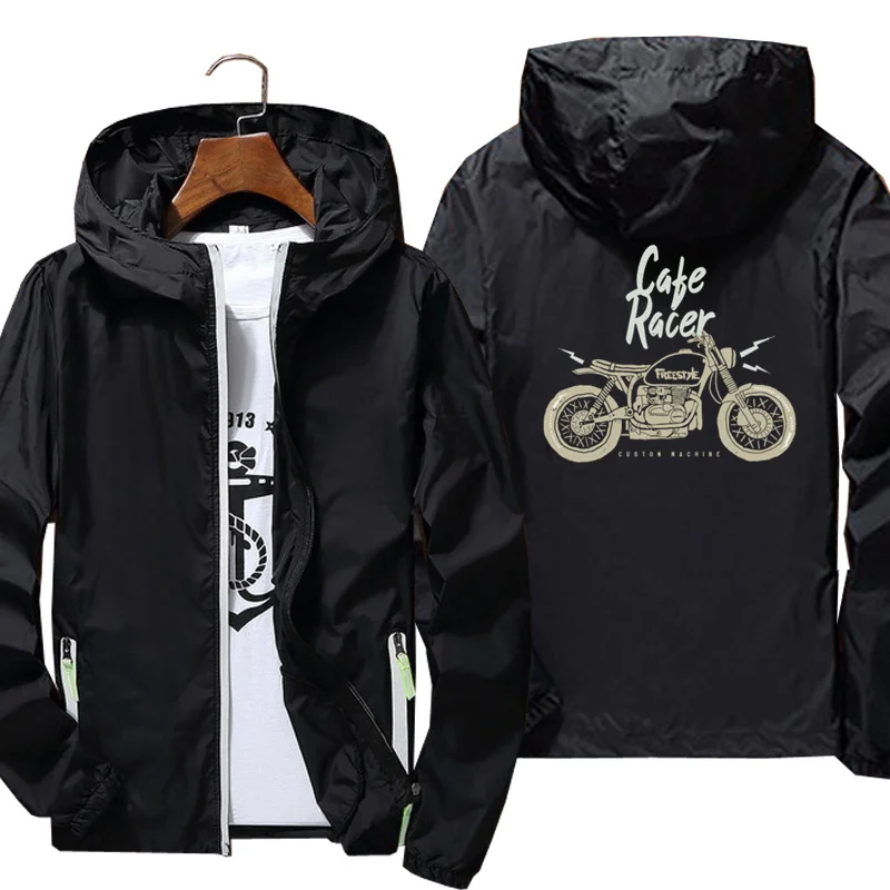 

Jackets man Cafe Racer Custom Bike Motorcycle Biker Windbreaker jacket Reflective Skin Sun Spring Autumn brand jacket printing