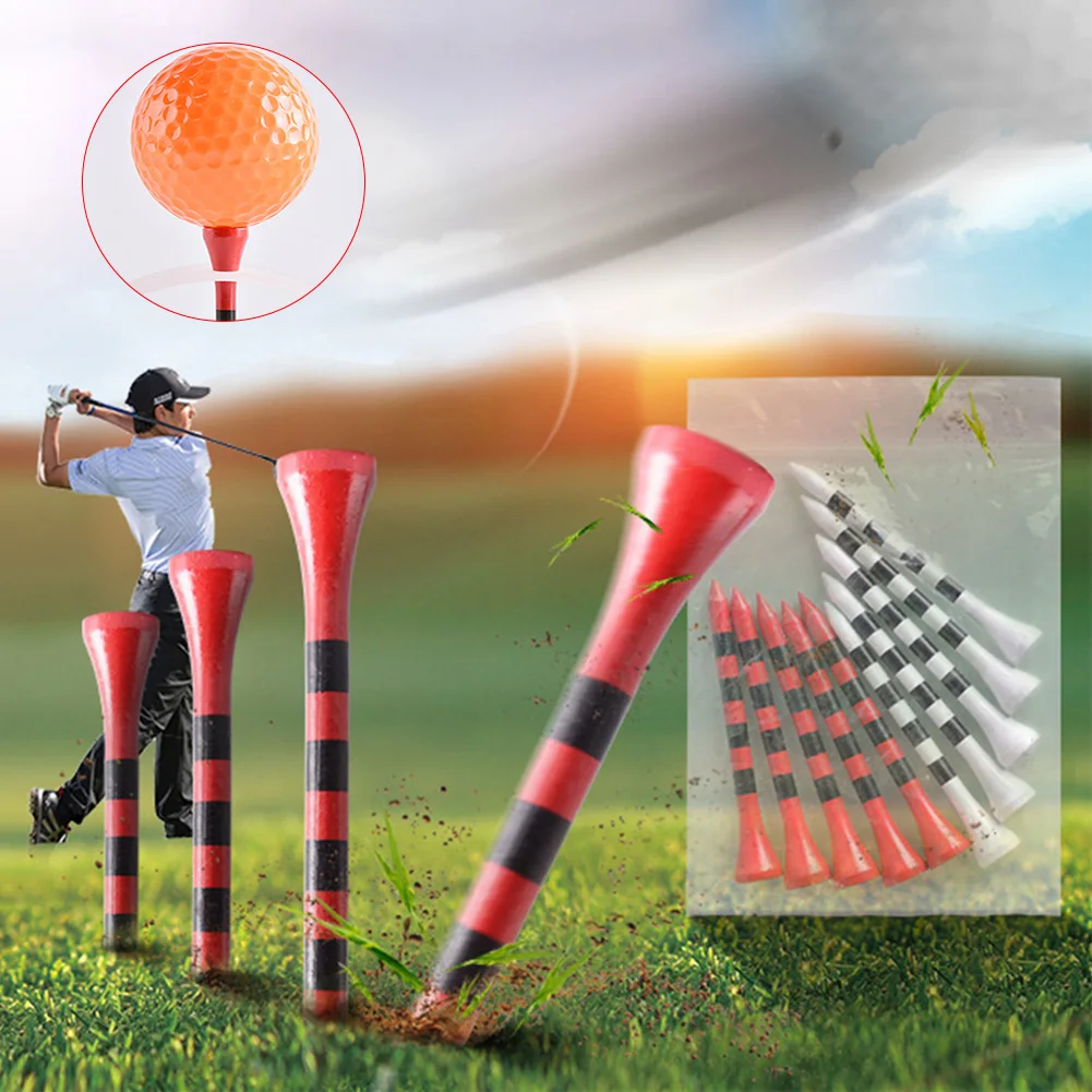 

100pcs/set Training Aids Cutting Practice 7cm 8.3cm Hitting Lawn Bamboo Golf Tees Club Durable Practical Outdoor Sports