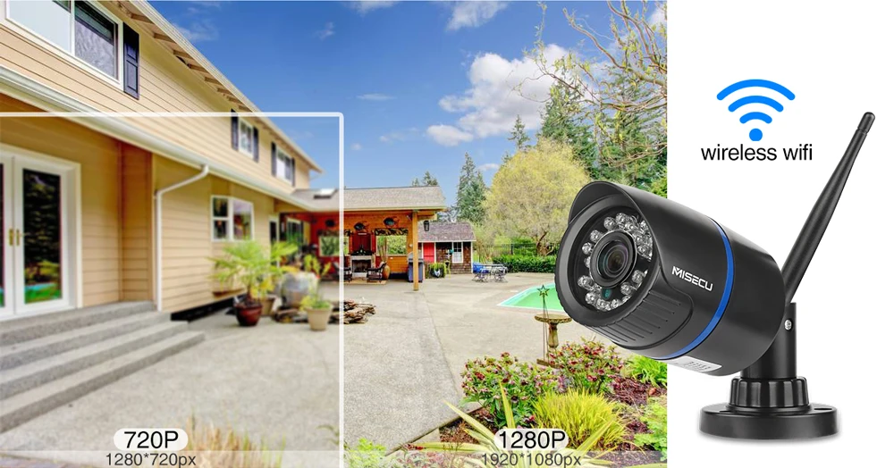 MISECU 1080P 720P Wifi IP камера SD карта Аудио беспроводная наружная Водонепроницаемая Камера Безопасности ONVIF P2P ночное видение Бесплатный адаптер