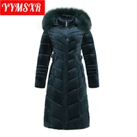 high quality winter coat for mom women mid length gold velvet middle aged and elderly padded jacket elegant pure color clothes