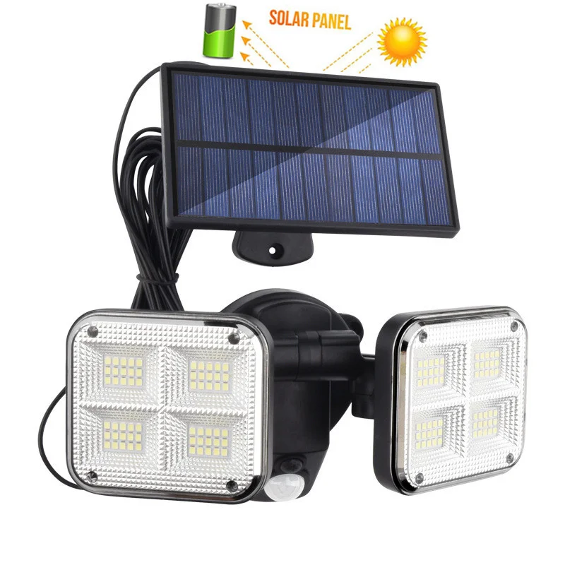 

5m Wire 2 Head LED Solar Lights Motion sensor LED Outdoor Solar Wall Lamp LED Porch Light Waterproof for Garden Lawn path street