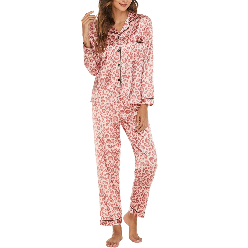 

Women Pajamas Long Sleeve Trousers Set Casual Soft Sleepwear Suit Homewear Suit Female Nightwear Ladies Floral Print Loungewear