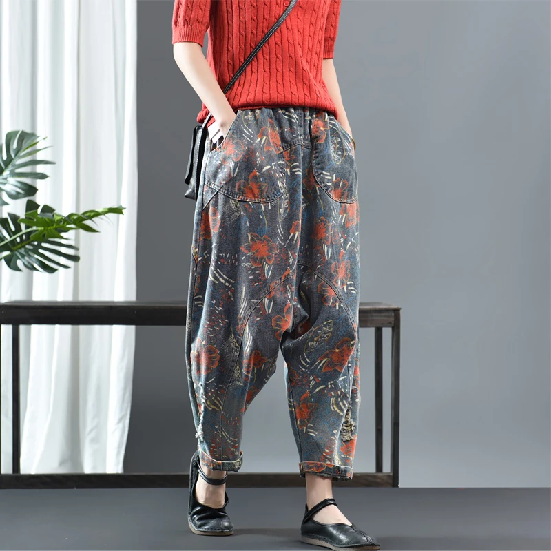 Весенние женские джинсы в стиле ретро повседневные джинсовые брюки с эластичной