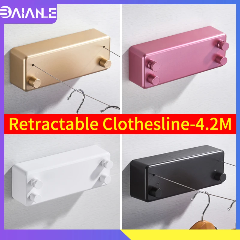 

Retractable Clothesline Outdoor Indoor Rope Telescopic Stainless String Invisible Clothesline Laundry Hangers Wall Drying Rack