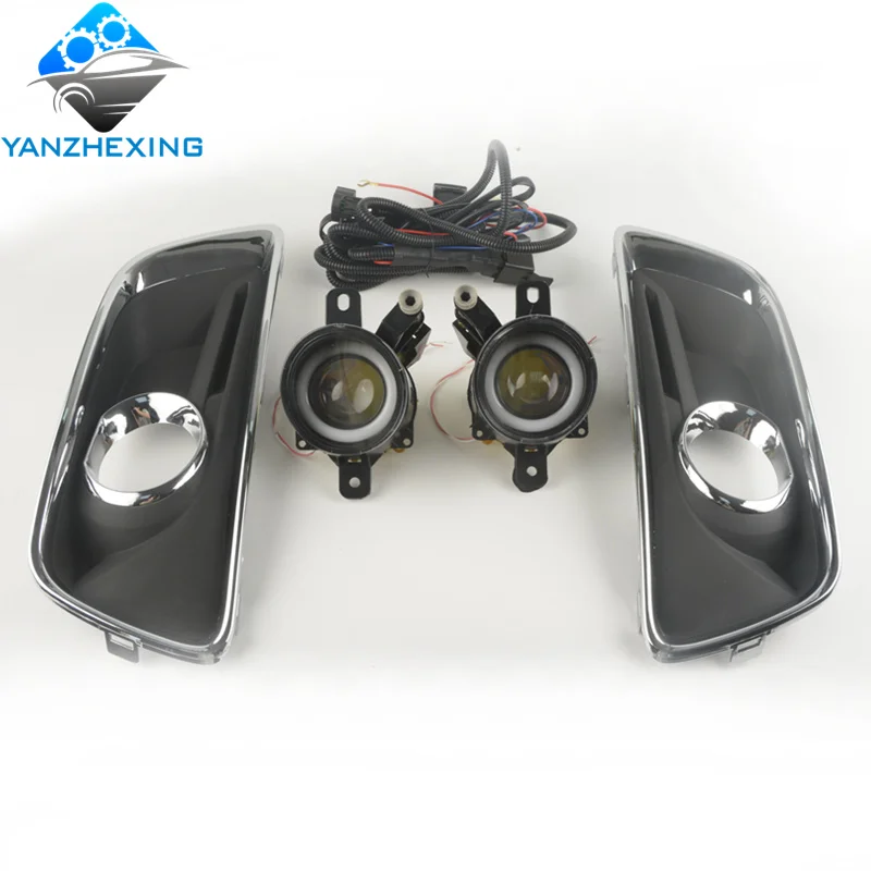 1set Angel eye LED 1 комплект, высококачественный передний бампер, противотуманная фара, ангельский глаз, светодиодный противотуманный фонарь, крышка/Жгут для Chevy Malibu 2012 2013 - Цвет: 1set Angel eye LED