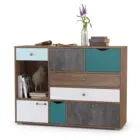 Молодежный комод Мебель 24 морское дерево винтажкамень темныйбензинмятабелый премиум