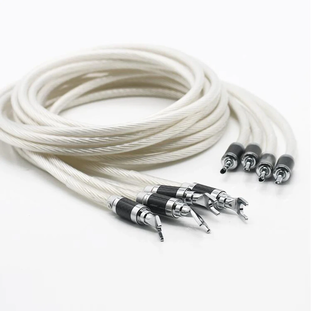 Hi-End 7NOCC посеребренный Hi-Fi кабель динамика штекер банана в лопату провод для