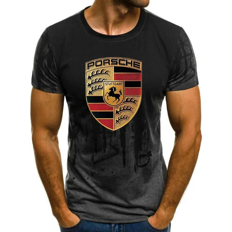 

2021 latest men's racing 3DT shirt fashion car logo printing short sleeve breathable outdoor sports hot sale