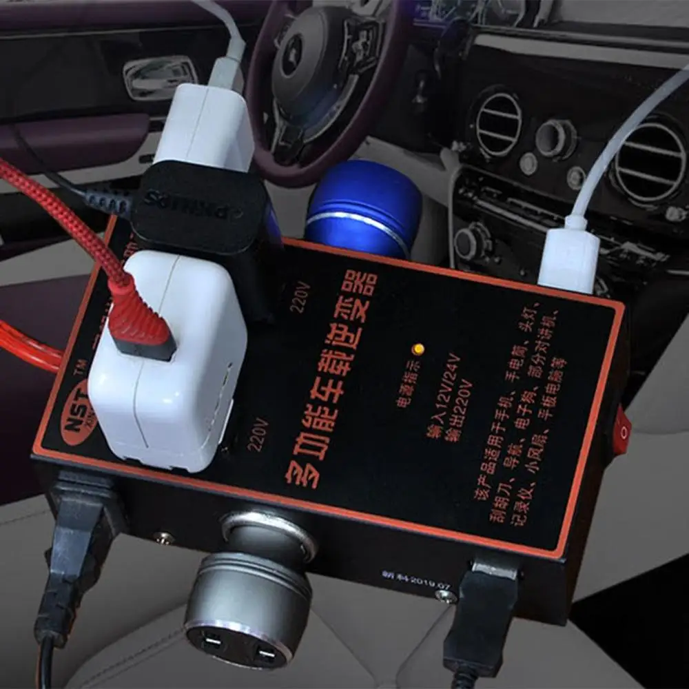 

Car Inverter 12v24v Universal To 220v Multifunctional Power Socket Conversion Charger For Automobile Trucks