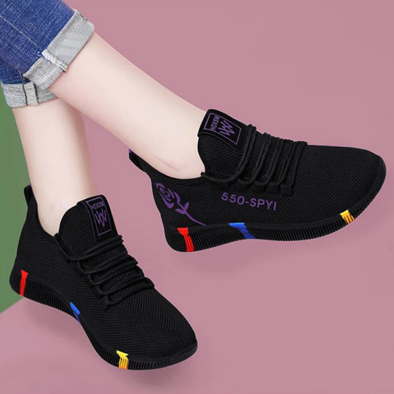 Женские кроссовки для бега дышащие мягсветильник из сетчатого материала женская