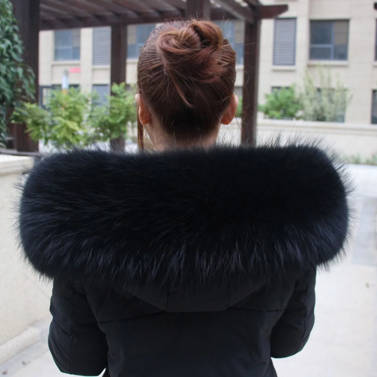 

100% Real Fur Collar Parka Luxury Fur Warm Natural Raccoon Fur Scarf Female Big Fur Collar Scarf Men Jacket Jacket