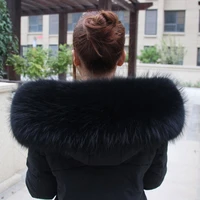 100 real fur collar parka luxury fur warm natural raccoon fur scarf female big fur collar scarf men jacket jacket