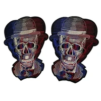 iron on embroidered red skull patches for jacket shirt