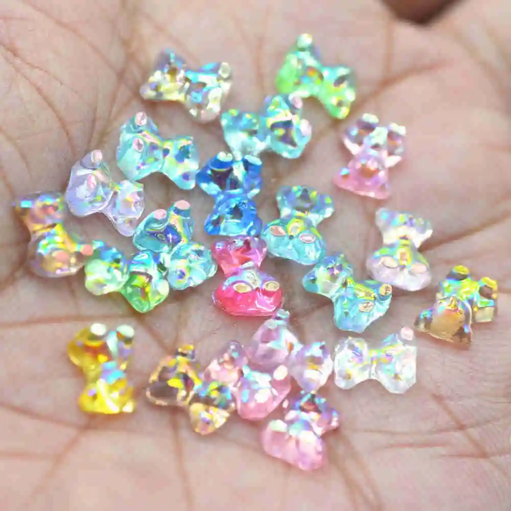 

Медведи из полимерной смолы, 5 х6 мм, миниатюры для украшения плоской поверхности, украшения для ногтей