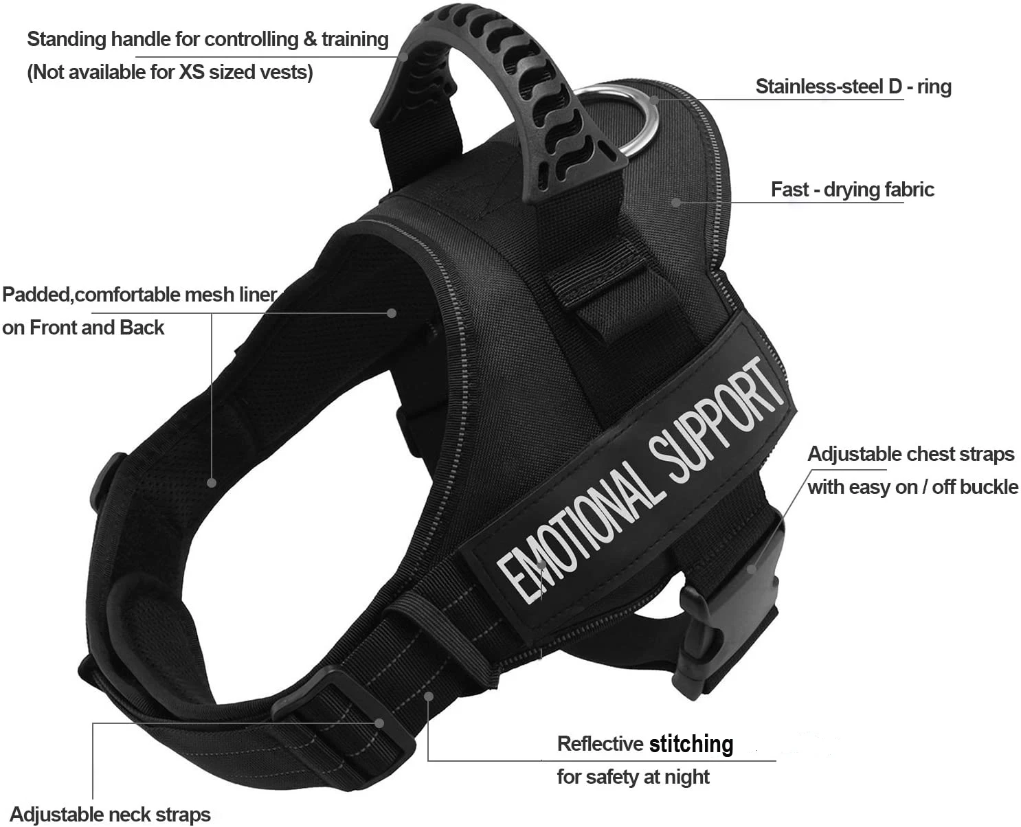 Solide Hunde weste reflektieren des Geschirr Haustier verstellbares Nylon halsband abnehmbare Patches Hunde training im Freien gehen mittelgroße Hunde – Detail 2