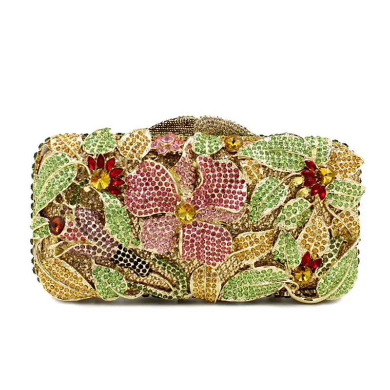 18x9.5CM  Rhinestone Bag Corrugated Metal Crystal Evening Bag Diamond Bag Women Clutch Bag a6899