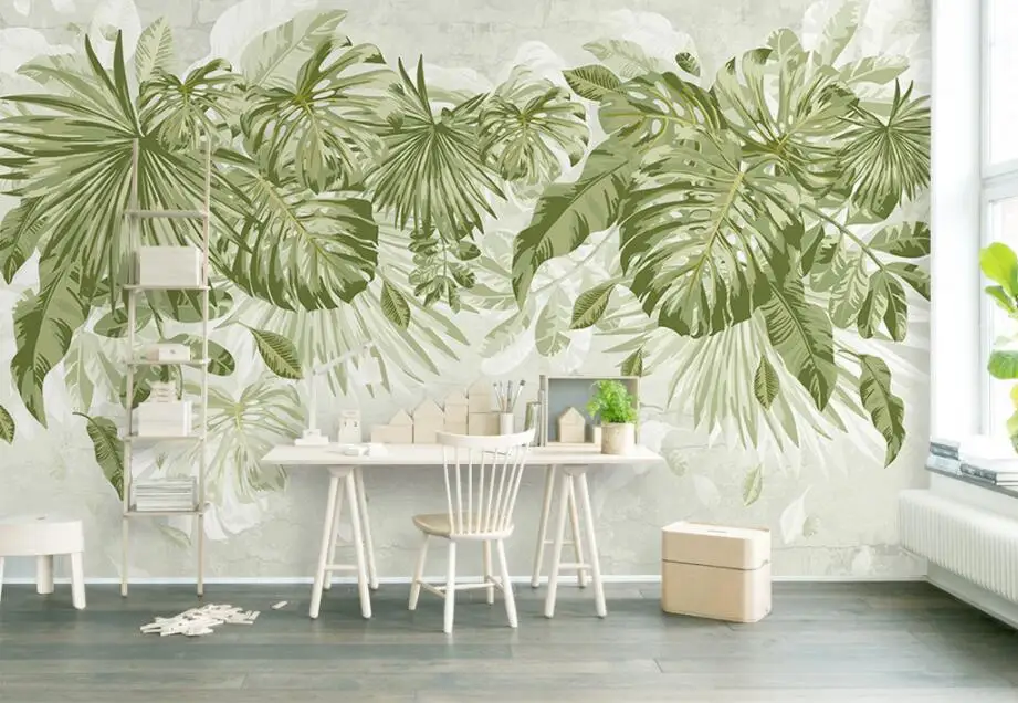 

Зеленые листовые растения фотообои Beibehang