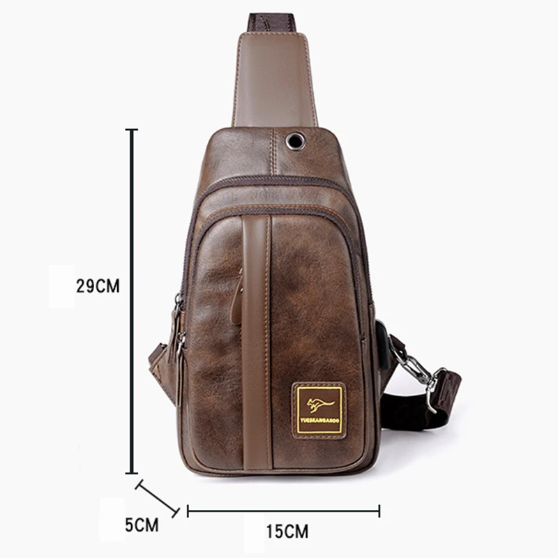

Mens Crossbody Bag Pu Leather Large Capacity Shoulder Bags Korean Style Messenger Bag Aesthetic Wear-resistant Chest Bags Male