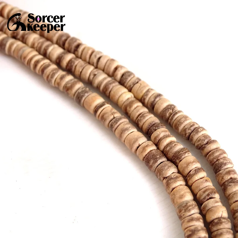 

Wholesale 10 Strands 5mm Coconut Shell Wood Round Column Spacer Bead for Jewelry Making Loose Beads15.5" Gift Lobster Clasp