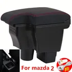 Подлокотник для mazda 2, mazda 2, mazda cx3 CX-3, ящик для хранения в подлокотнике автомобиля, автомобильные аксессуары, зарядка с 3USB-светодиодами
