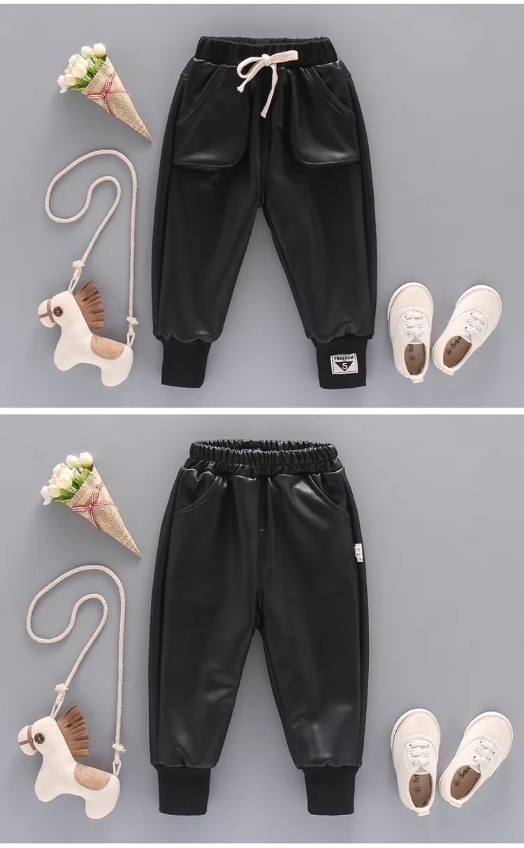 Теплые зимние леггинсы для девочек искусственная кожа полиуретан толстые бархатные детские штаны брюки для девочек леггинсы Дети пайетки брюки