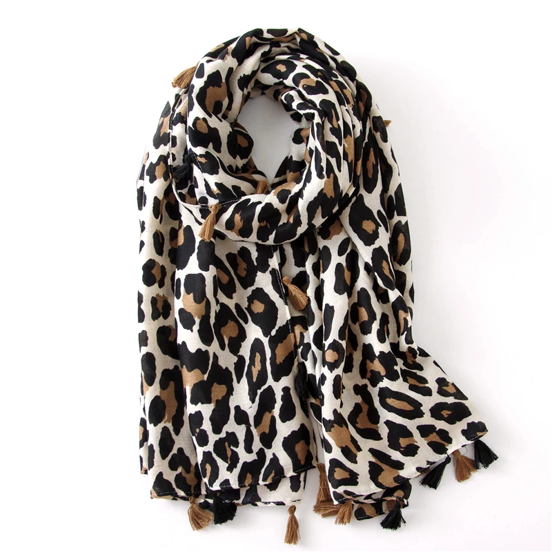 

2021 winter Women Leopard Scarf stole lady oversized Cotton Warm Shawls and wraps foulard femme bufandas invierno mujer