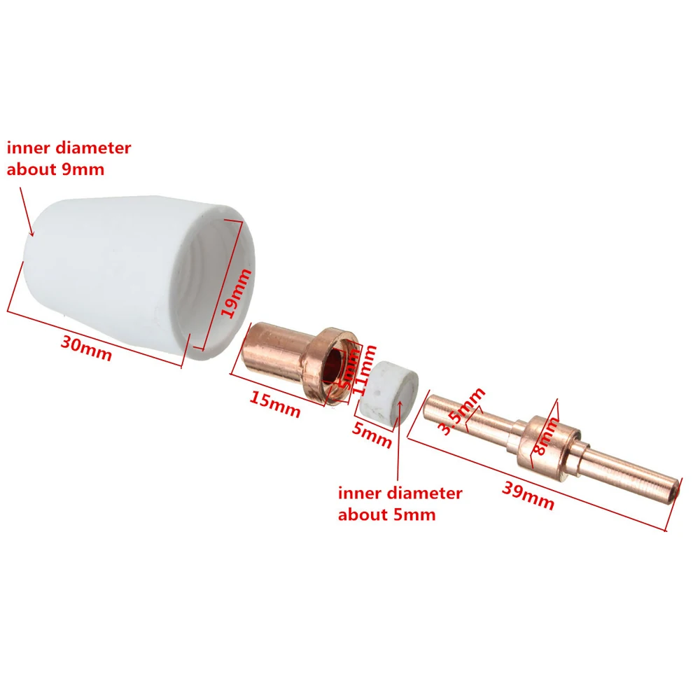 meterk 40Pcs Air Plasma Cutter Consumables Nozzles Tip Torch Consumable For PT-31 LG-40 CUT-40 50 Electrodes Shield Cup | Инструменты