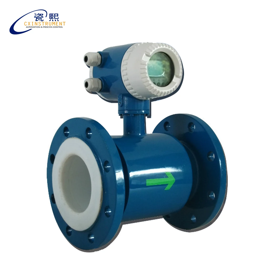 Medidor de Fluxo Eletromagnético do Aço Forro de Ptfe Dn65 com Pulso e Saída Ss316l tipo Integrado Carbono Elétrodo 4-20ma Ip65