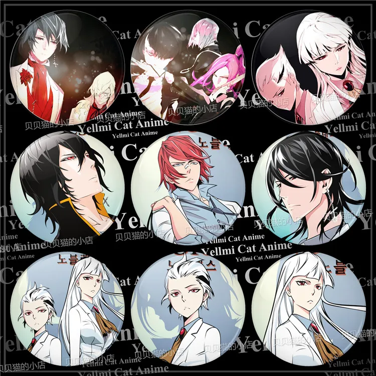 1 шт., значки с надписью NOBLESSE Cadis.Etrama.Di.Raizel Frankenstein, железная брошь, круглые значки