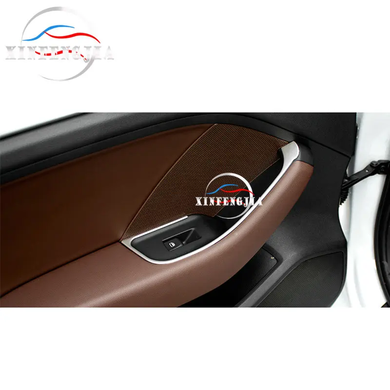 For Audi A3 15-17 4pcs Steel Interior Door Armrest Panel Window Lift Cover Trim |