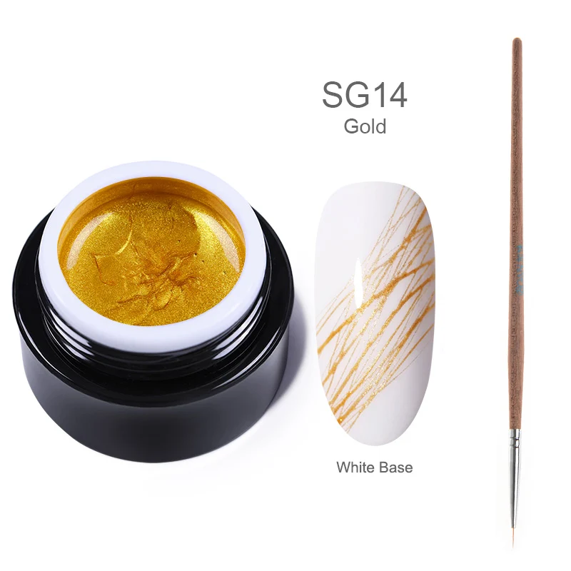 Set 6 BORN PRETTY, 5 мл, гель для рисования ногтей, лак, краска для ногтей, лак для ногтей, толстая упругая краска, УФ-гель, впитывающий паучий гель - Цвет: Set 6