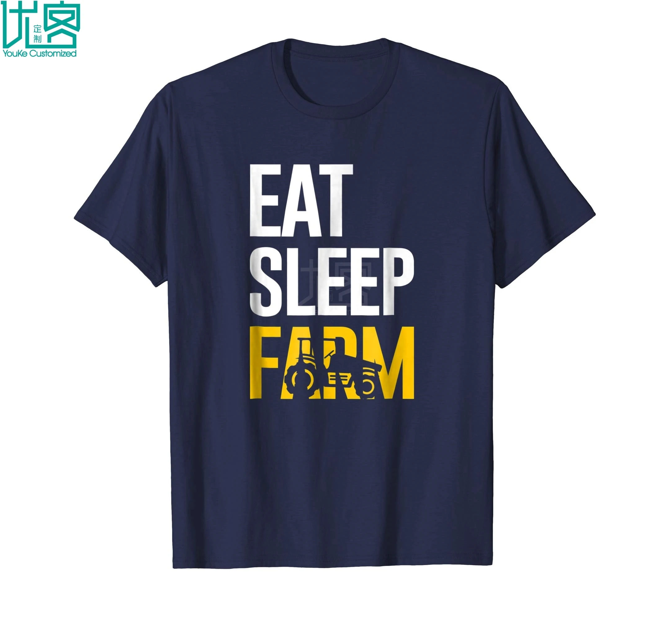 Фермерская футболка Eat Sleep Farm с коротким рукавом Уникальные повседневные