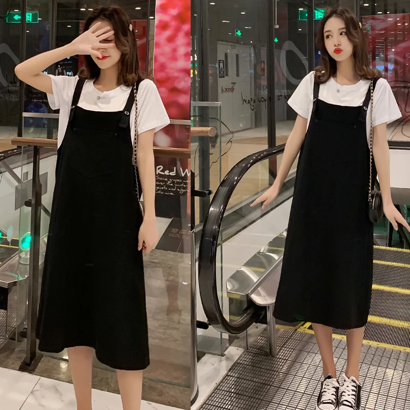 

2021 New Arrive Summer Maternity Dress Woman Loose Version Large Size Dress Set Pregnant Woman Clothing MD-02863