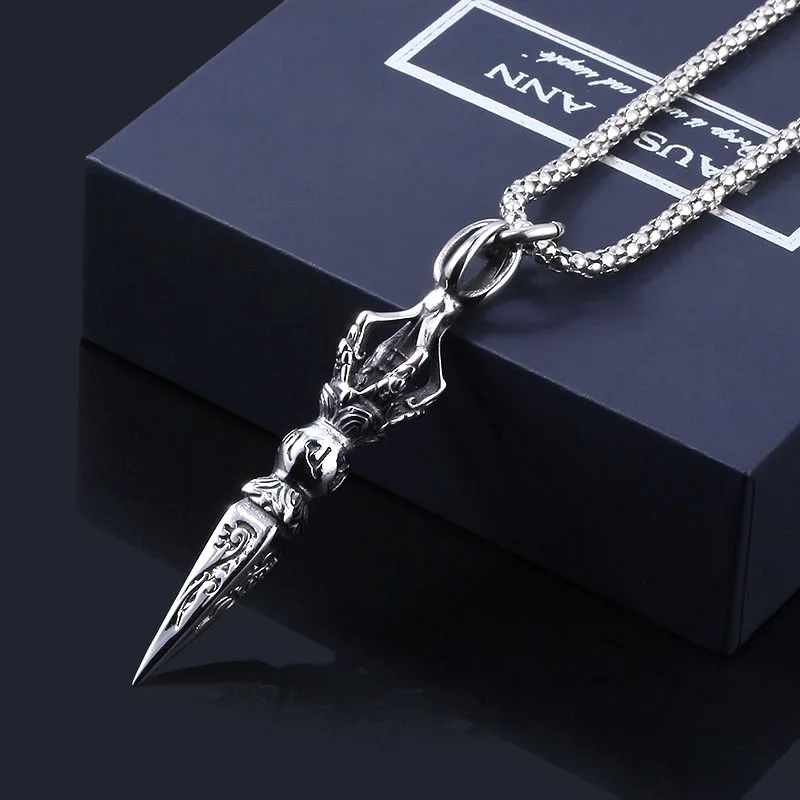 MIDY антикварная Vajra Evil Jiang кинжал унисекс ожерелье с подвеской рок цепь Индийский